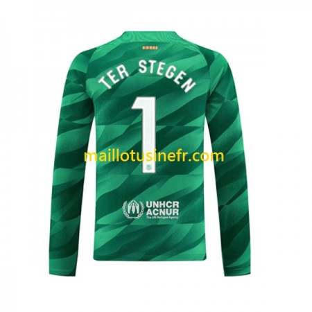 Maillot de Foot FC Barcelone Ter Stegen 1 Gardien Domicile 2023-24 Manches Longues Maillot de Foot FC Barcelone Ter Stegen 1 Gardien Domicile 2023-24 Manches Longues